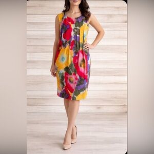 Calvin Klein Collection Red and yellow Sleeveless Sundress